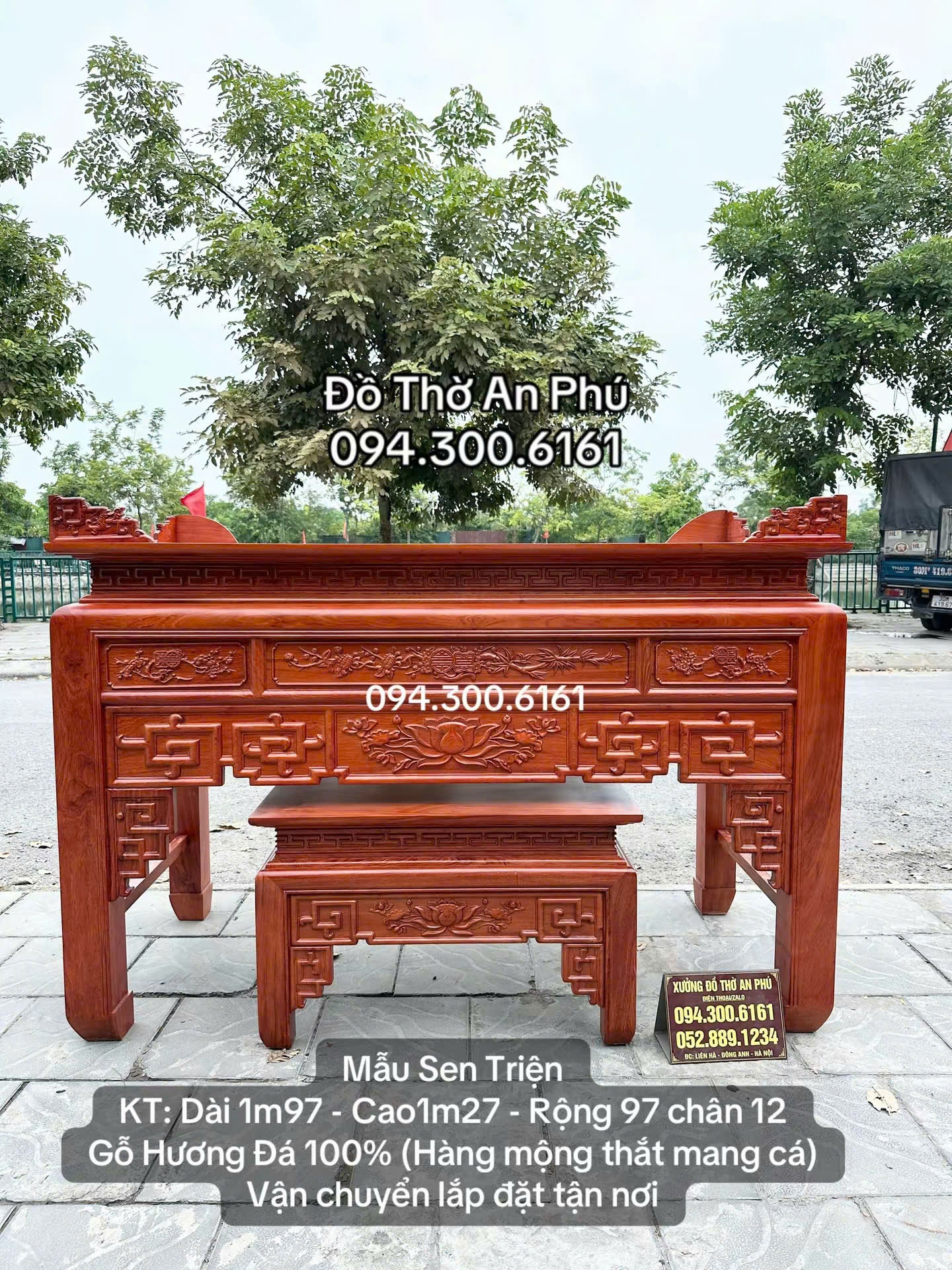 Án Gian THờ Mẫu Sen Triện Chân 12