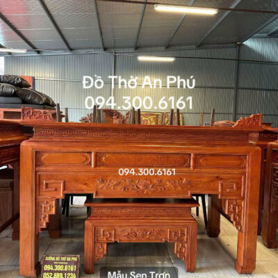 Án Gian Thờ Mẫu Sen trơn chân 12 Gỗ Hương Đá